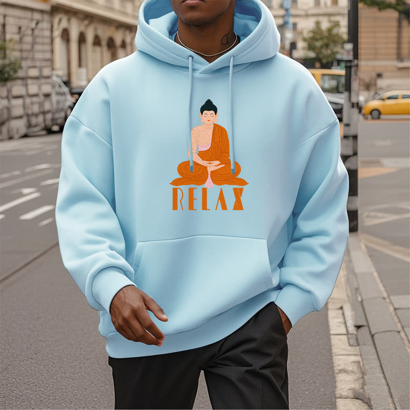 Sweat à capuche en polyester doublé polaire Buddha Stones RELAX