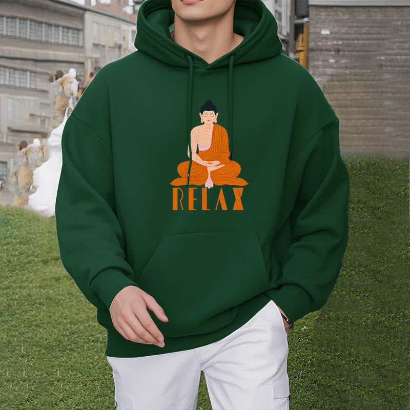 Sweat à capuche en polyester doublé polaire Buddha Stones RELAX