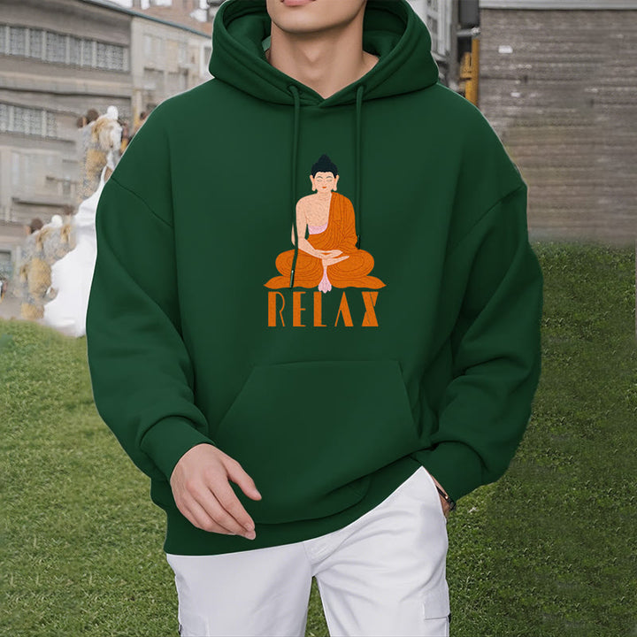 Sweat à capuche en polyester doublé polaire Buddha Stones RELAX