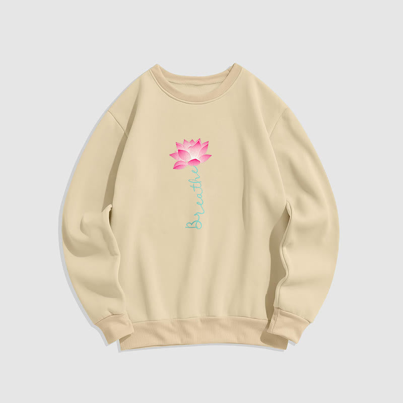 Sweat-shirt doublé polaire Buddha Stones Lotus BREATHE