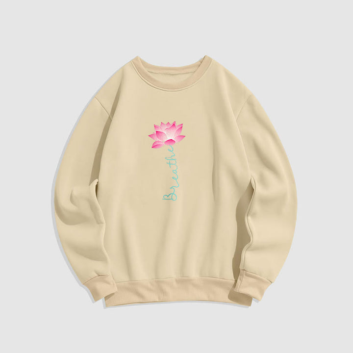 Sweat-shirt doublé polaire Buddha Stones Lotus BREATHE
