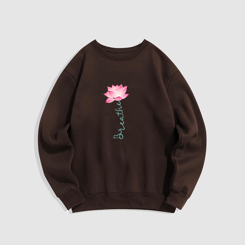 Sweat-shirt doublé polaire Buddha Stones Lotus BREATHE