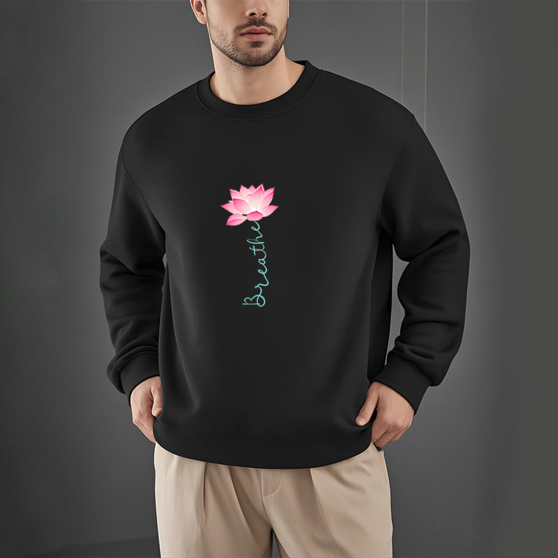 Sweat-shirt doublé polaire Buddha Stones Lotus BREATHE