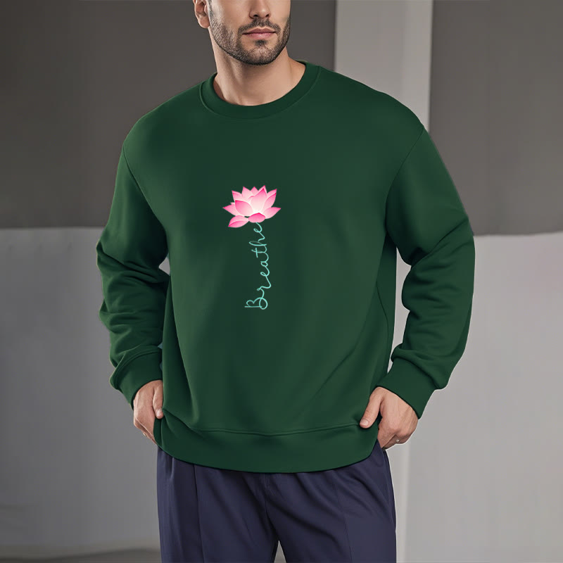 Sweat-shirt doublé polaire Buddha Stones Lotus BREATHE
