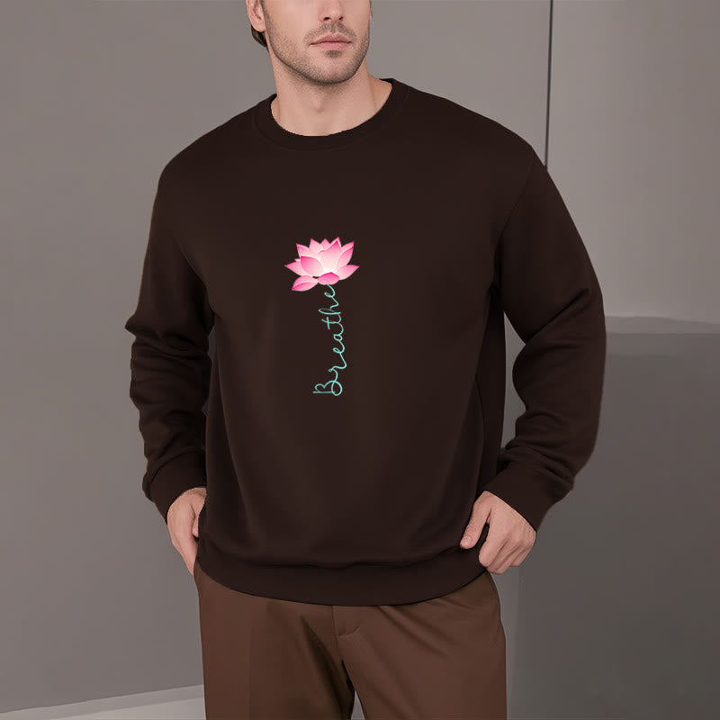 Sweat-shirt doublé polaire Buddha Stones Lotus BREATHE