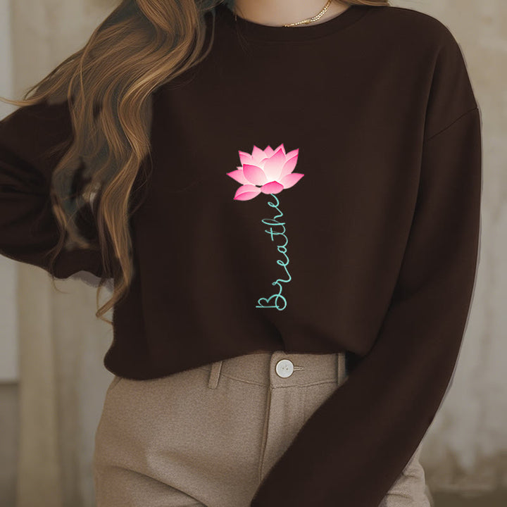 Sweat-shirt doublé polaire Buddha Stones Lotus BREATHE