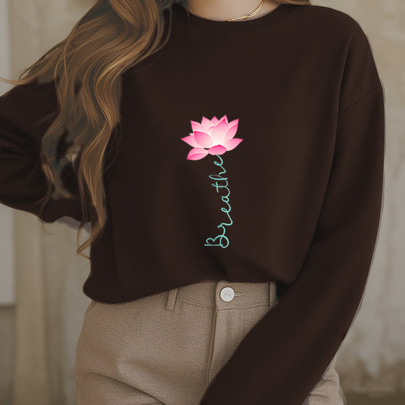 Sweat-shirt doublé polaire Buddha Stones Lotus BREATHE