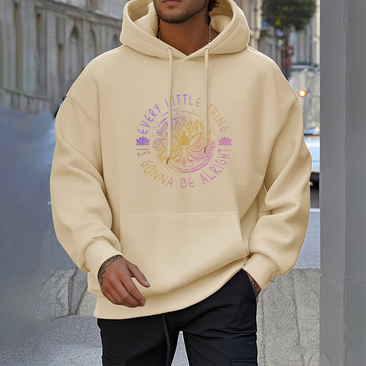 Sweat à capuche en polyester doublé polaire Buddha Stones Every Little Thing Is Gonna Be Alright