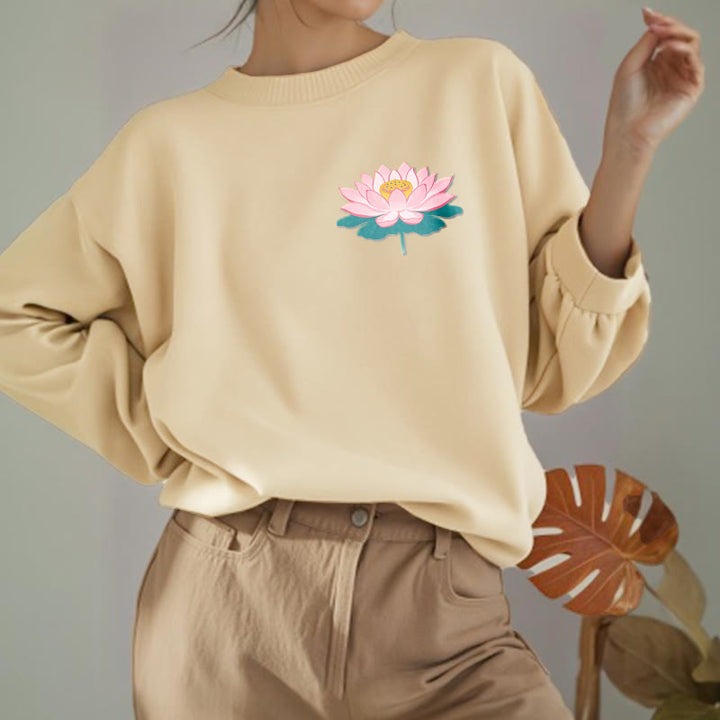 Sweat-shirt en polyester doublé polaire Buddha Stones Lotus Once You Feel You Are Avoided
