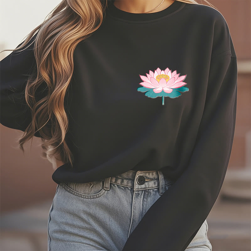 Sweat-shirt en polyester doublé polaire Buddha Stones Lotus Once You Feel You Are Avoided
