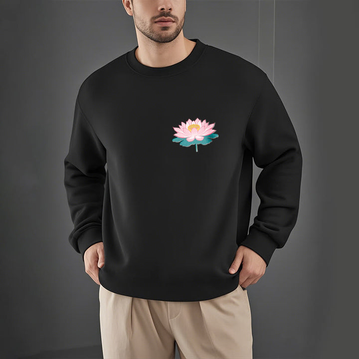 Sweat-shirt en polyester doublé polaire Buddha Stones Lotus Once You Feel You Are Avoided