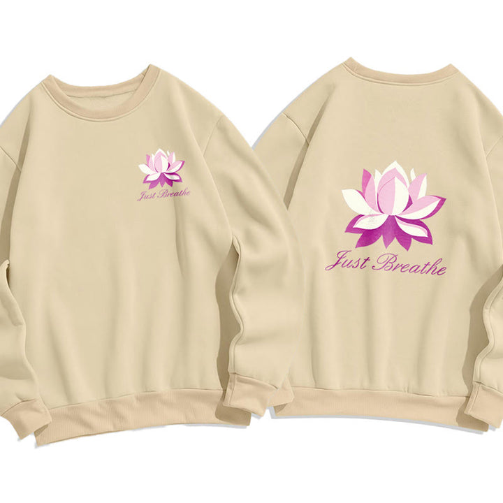 Sweat-shirt en polyester doublé polaire Buddha Stones Lotus Just Breathe