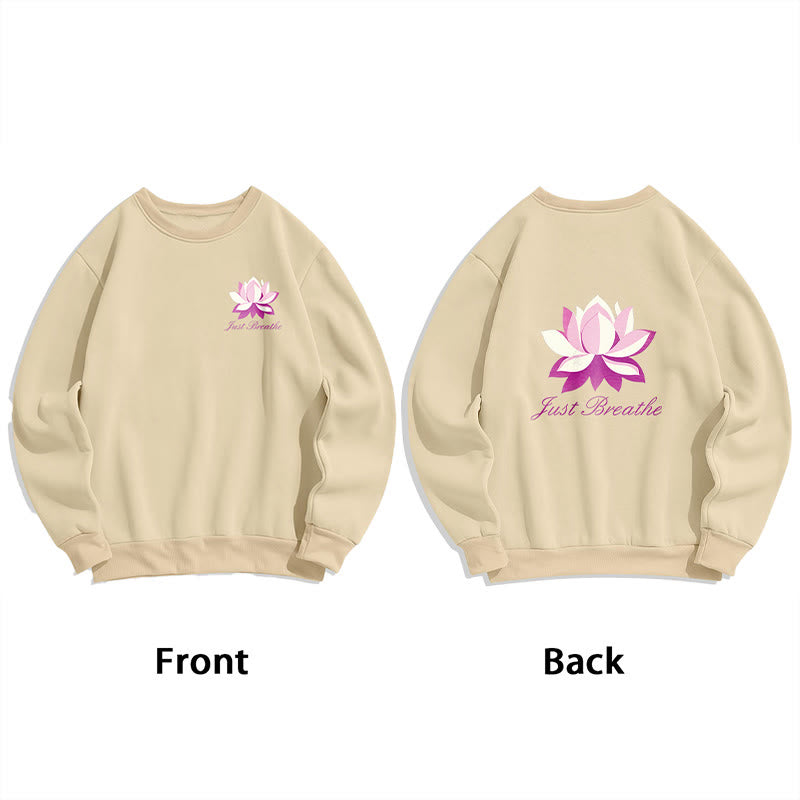 Sweat-shirt en polyester doublé polaire Buddha Stones Lotus Just Breathe