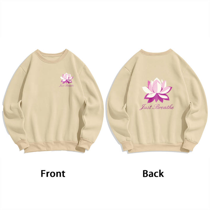 Sweat-shirt en polyester doublé polaire Buddha Stones Lotus Just Breathe