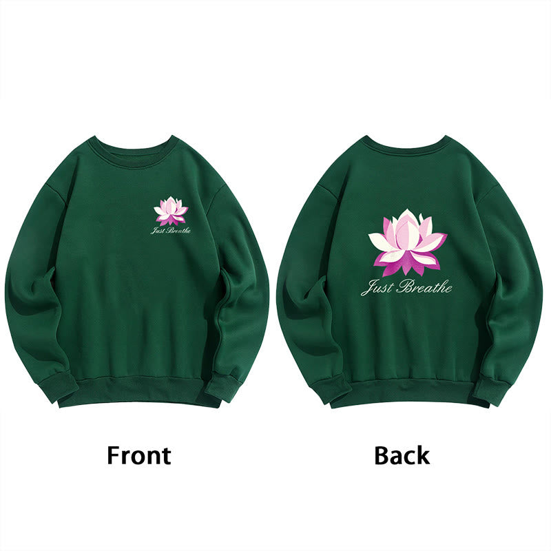 Sweat-shirt en polyester doublé polaire Buddha Stones Lotus Just Breathe