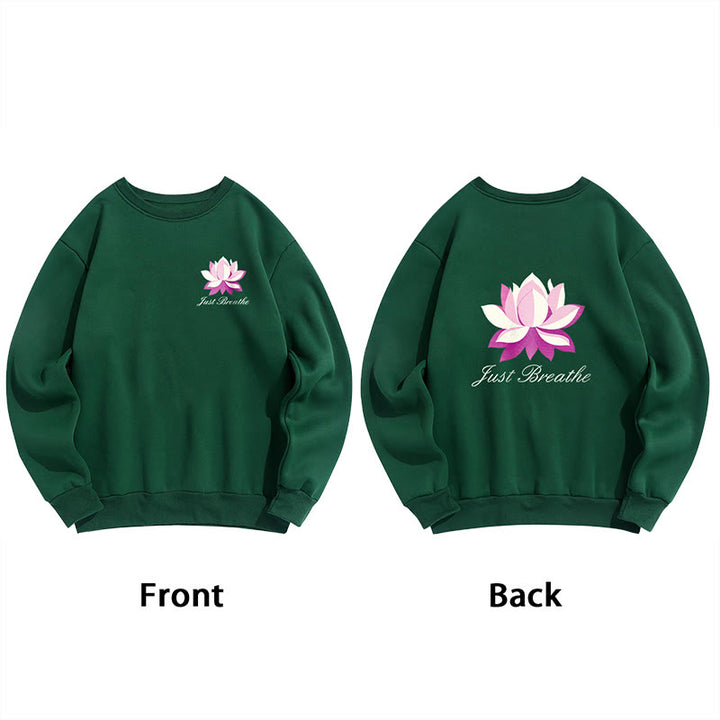 Sweat-shirt en polyester doublé polaire Buddha Stones Lotus Just Breathe
