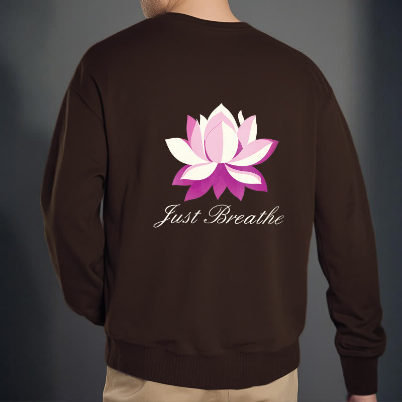 Sweat-shirt en polyester doublé polaire Buddha Stones Lotus Just Breathe