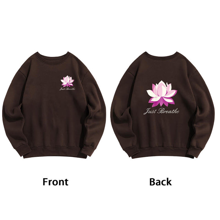 Sweat-shirt en polyester doublé polaire Buddha Stones Lotus Just Breathe