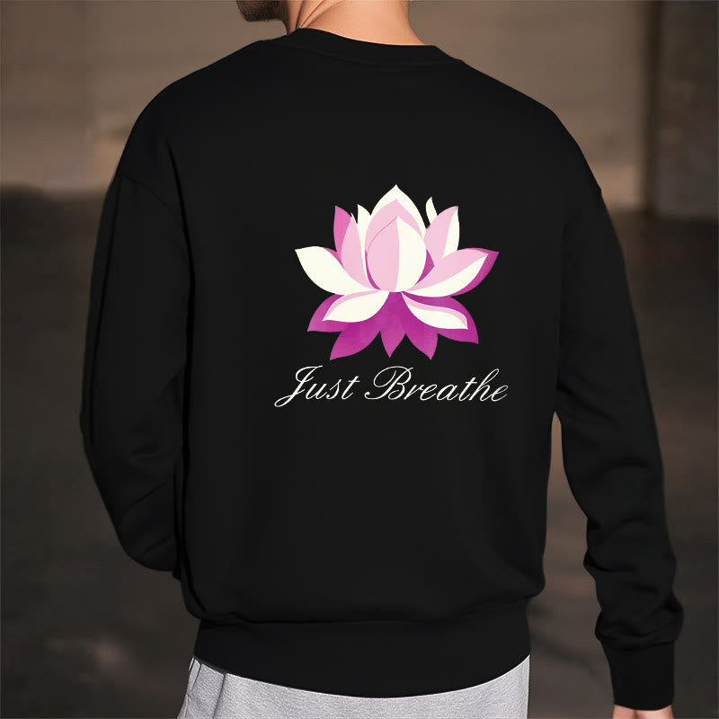 Sweat-shirt en polyester doublé polaire Buddha Stones Lotus Just Breathe