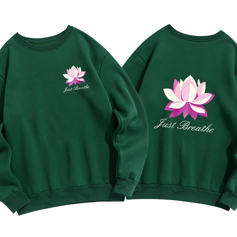 Sweat-shirt en polyester doublé polaire Buddha Stones Lotus Just Breathe