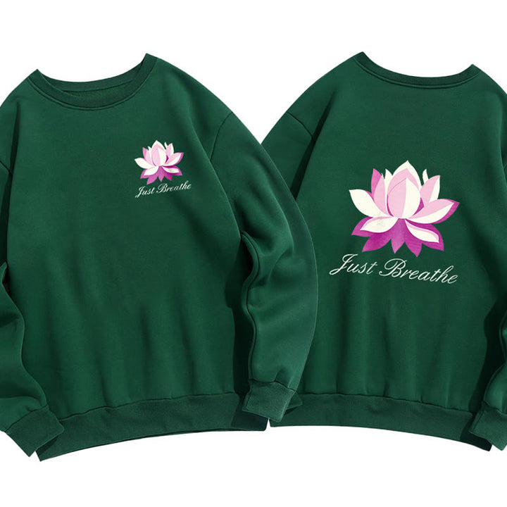 Sweat-shirt en polyester doublé polaire Buddha Stones Lotus Just Breathe