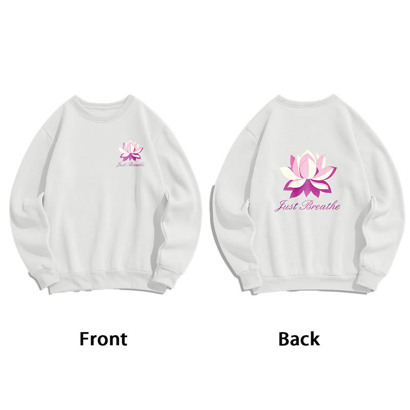 Sweat-shirt en polyester doublé polaire Buddha Stones Lotus Just Breathe