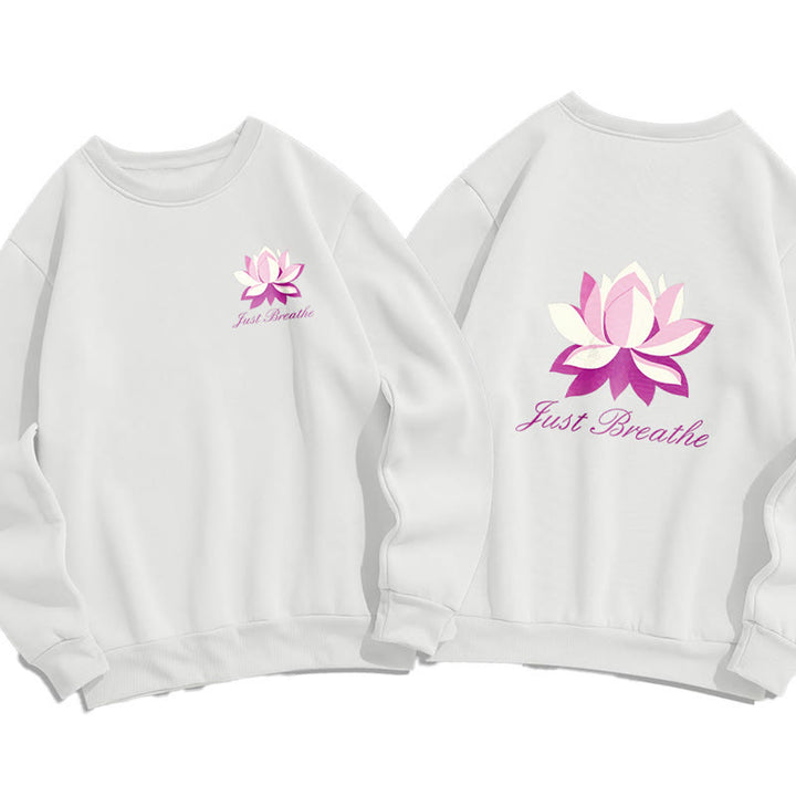 Sweat-shirt en polyester doublé polaire Buddha Stones Lotus Just Breathe
