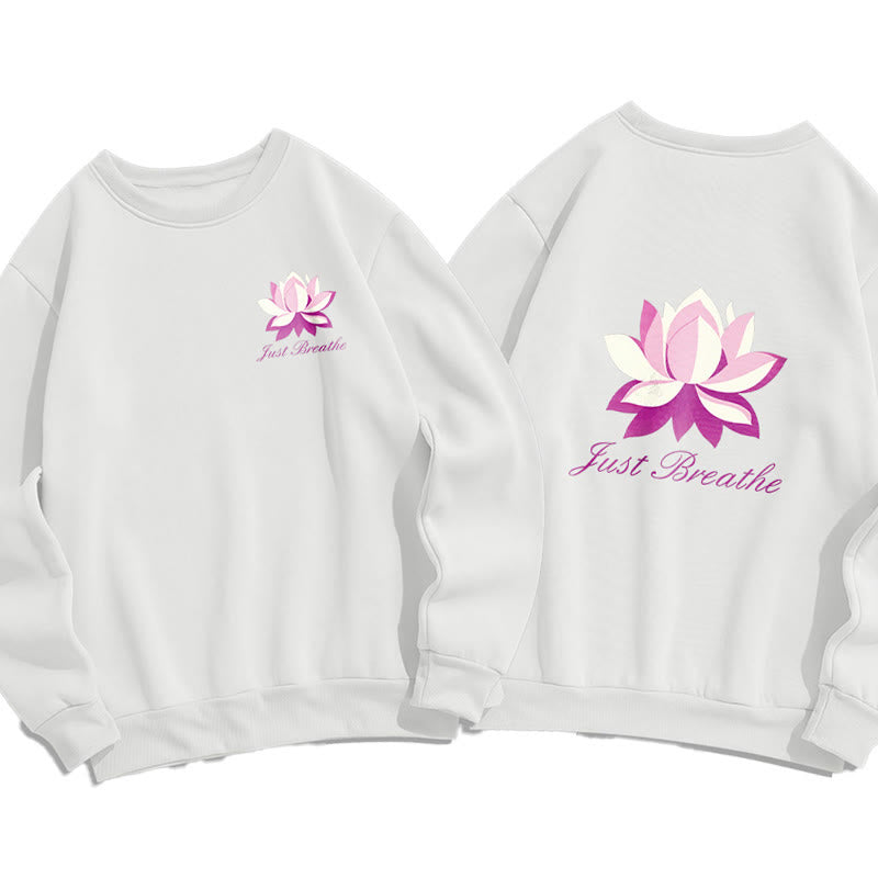 Sweat-shirt en polyester doublé polaire Buddha Stones Lotus Just Breathe