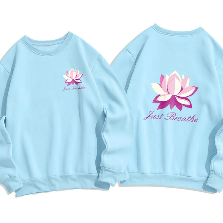 Sweat-shirt en polyester doublé polaire Buddha Stones Lotus Just Breathe