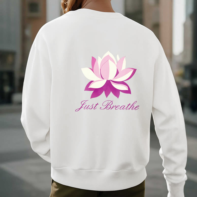 Sweat-shirt en polyester doublé polaire Buddha Stones Lotus Just Breathe