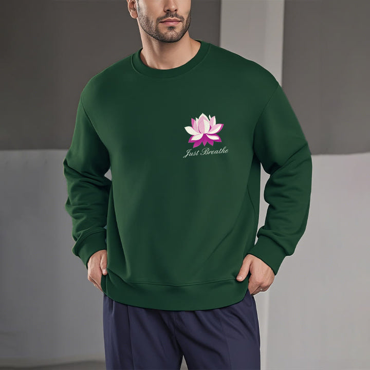 Sweat-shirt en polyester doublé polaire Buddha Stones Lotus Just Breathe