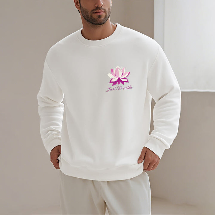 Sweat-shirt en polyester doublé polaire Buddha Stones Lotus Just Breathe