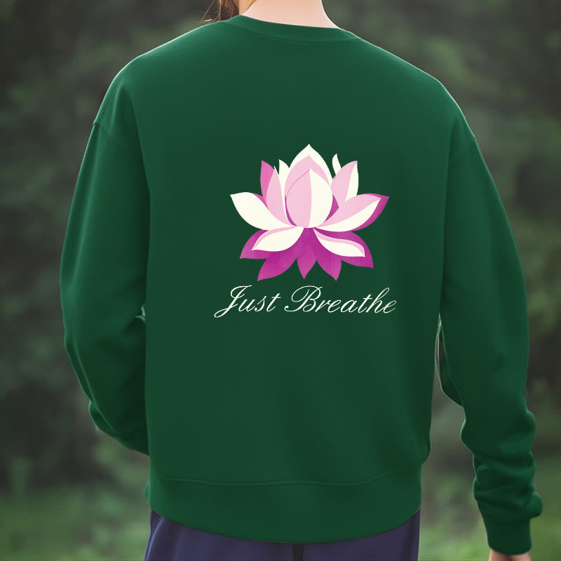Sweat-shirt en polyester doublé polaire Buddha Stones Lotus Just Breathe