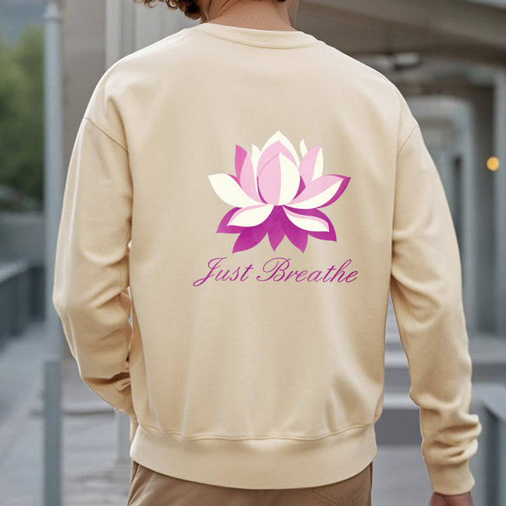Sweat-shirt en polyester doublé polaire Buddha Stones Lotus Just Breathe