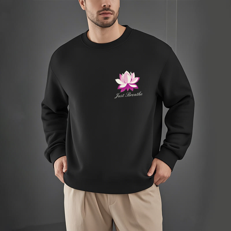 Sweat-shirt en polyester doublé polaire Buddha Stones Lotus Just Breathe