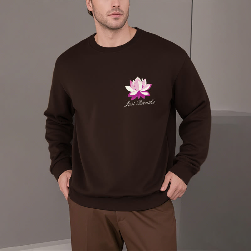Sweat-shirt en polyester doublé polaire Buddha Stones Lotus Just Breathe