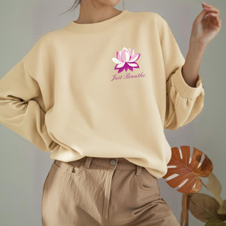 Sweat-shirt en polyester doublé polaire Buddha Stones Lotus Just Breathe