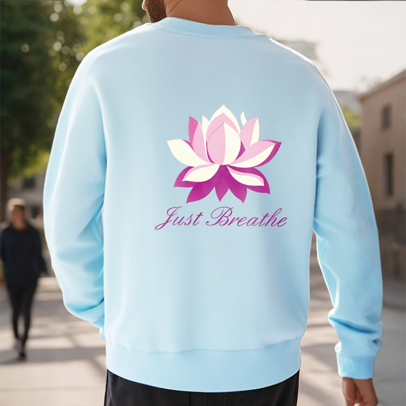 Sweat-shirt en polyester doublé polaire Buddha Stones Lotus Just Breathe