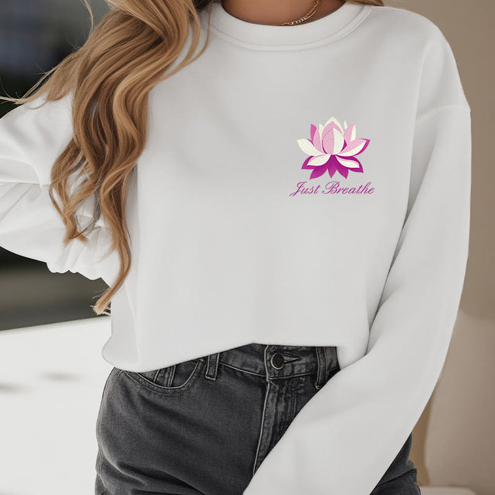 Sweat-shirt en polyester doublé polaire Buddha Stones Lotus Just Breathe