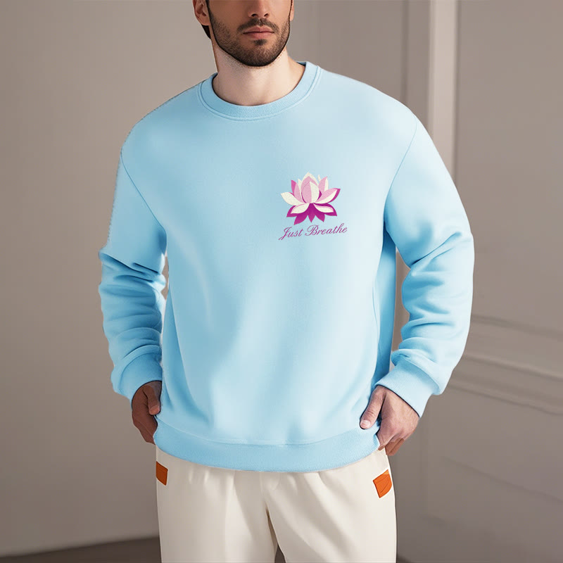 Sweat-shirt en polyester doublé polaire Buddha Stones Lotus Just Breathe