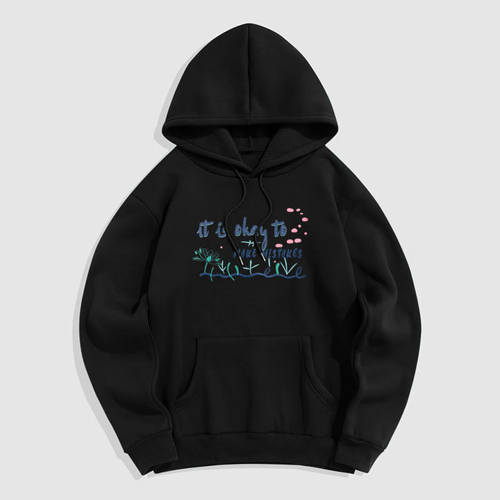 Sweat à capuche en polyester doublé polaire Buddha Stones It Is Okay To Make Mistakes