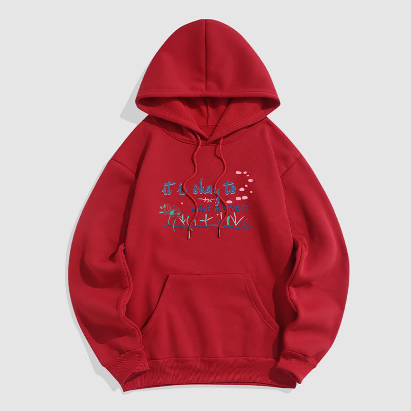 Sweat à capuche en polyester doublé polaire Buddha Stones It Is Okay To Make Mistakes