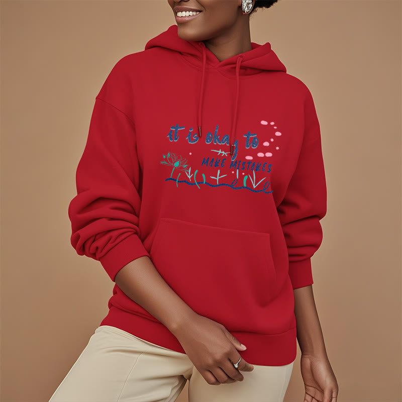 Sweat à capuche en polyester doublé polaire Buddha Stones It Is Okay To Make Mistakes