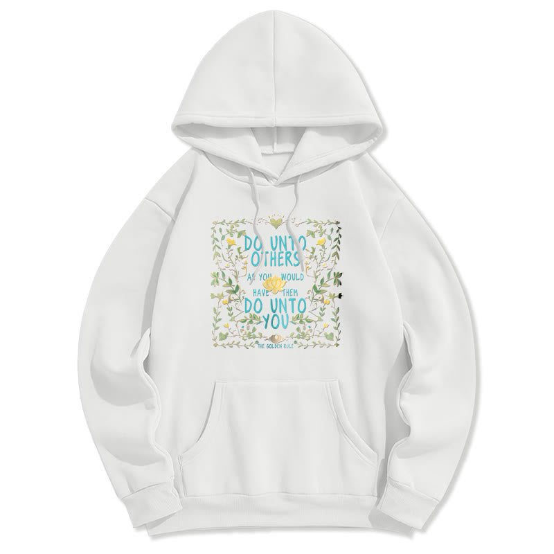 Sweat à capuche en polyester doublé polaire Buddha Stones The Golden Rule Lotus