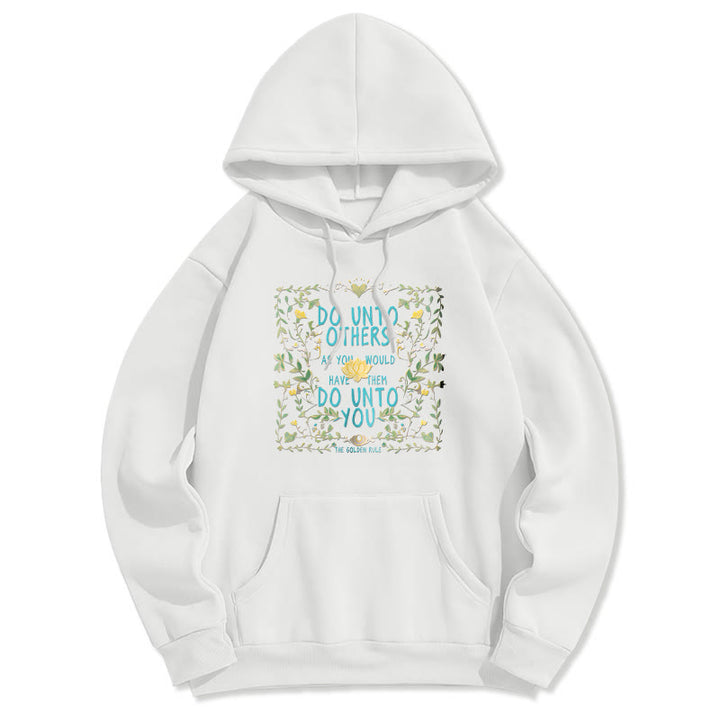 Sweat à capuche en polyester doublé polaire Buddha Stones The Golden Rule Lotus