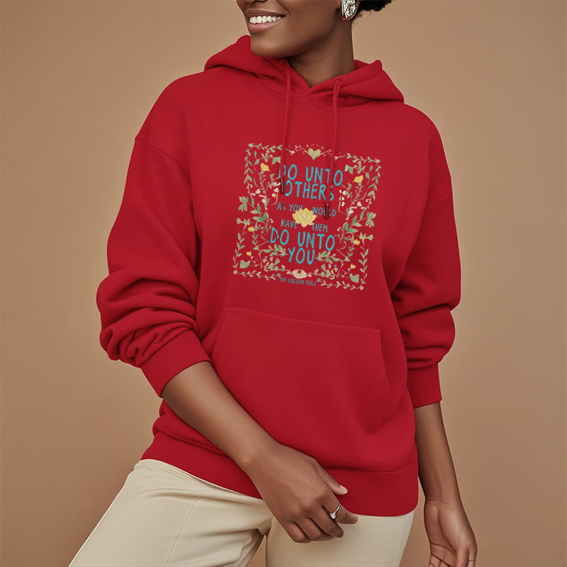 Sweat à capuche en polyester doublé polaire Buddha Stones The Golden Rule Lotus