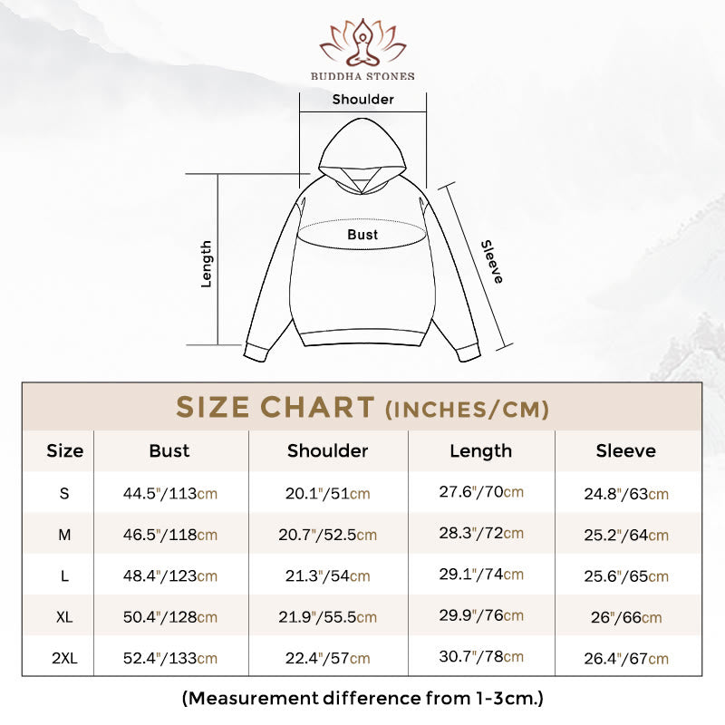 Sweat à capuche en polyester doublé polaire Buddha Stones If You Want To Be Strong