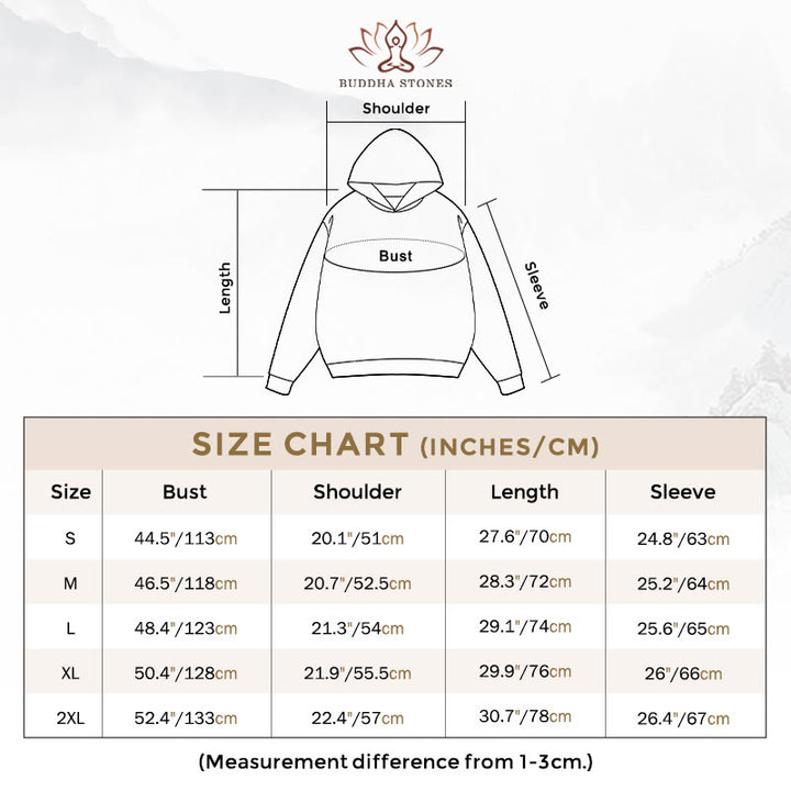 Sweat à capuche en polyester doublé polaire Buddha Stones The Golden Rule Lotus