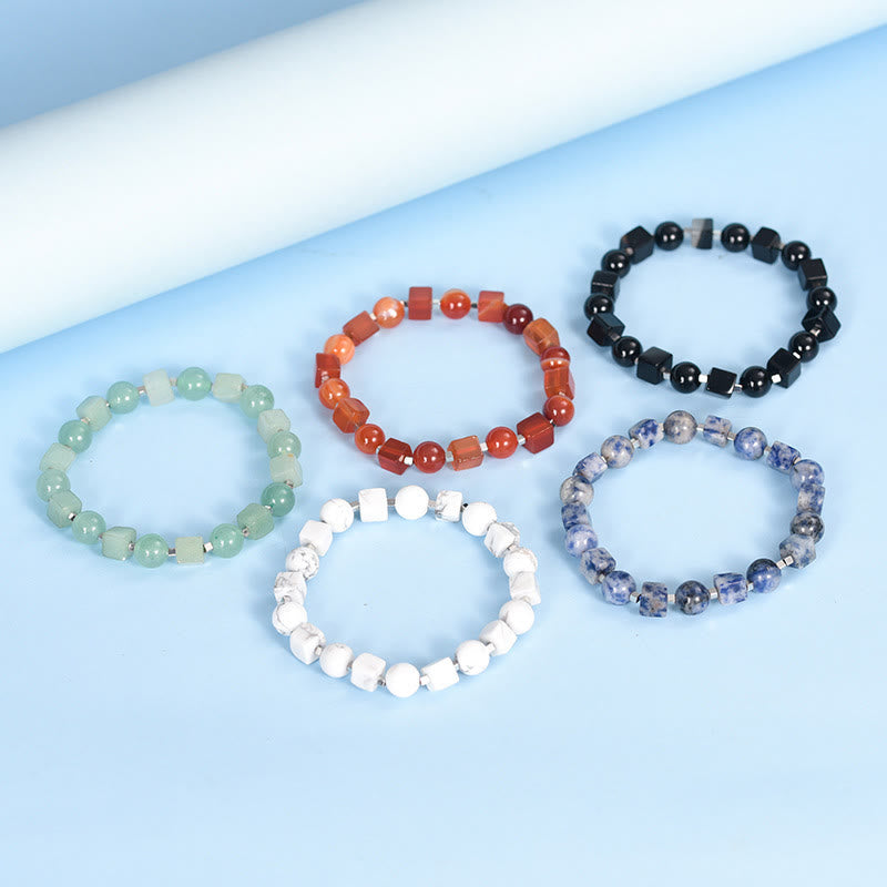 Bracelet de purification en obsidienne noire avec divers cristaux et Buddha Stones