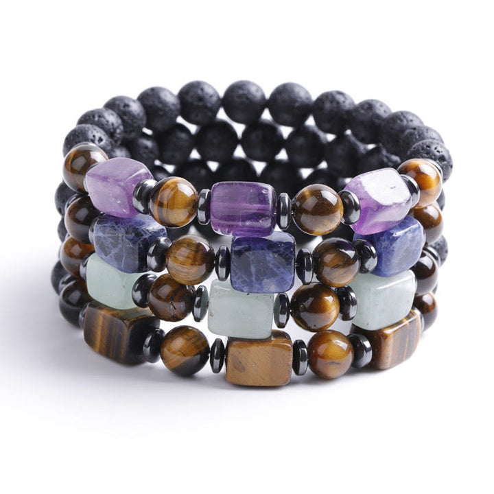 Bracelet calme en Buddha Stones et cristaux divers